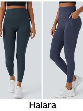 🔥2-NWTS-$110 HALARA UltraSculpt High Waist Scrunch Butt Tummy Control Leggings L